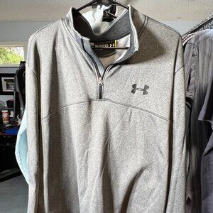 Under Armour Quarter-Zip Grey Sweatshirt with Logo SZ 3XL
